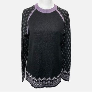 Neve Ellie Black and Purple Sweater Fair Isle